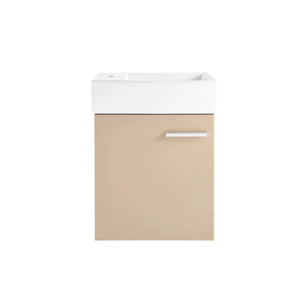Colmer 18 Single, Brushed Grey, One Cabinet, Bathroom Vanity