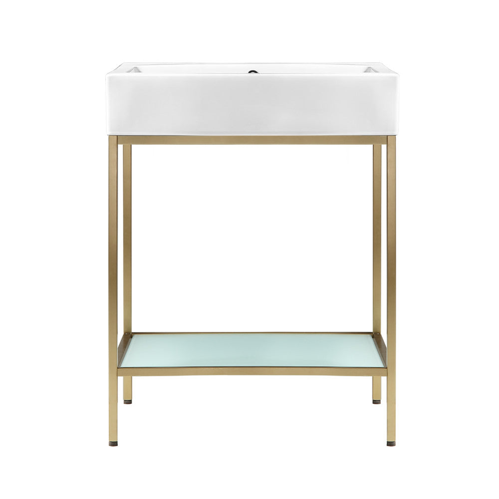 Pierre 24 Single, Freestanding, Matte Black Metal Frame Bathroom Vanity