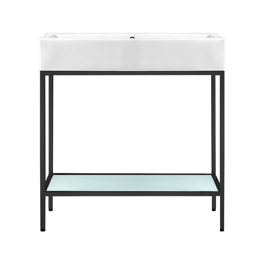 Pierre 32 Single, Freestanding, Open Shelf, Gold Metal Frame Bathroom Vanity