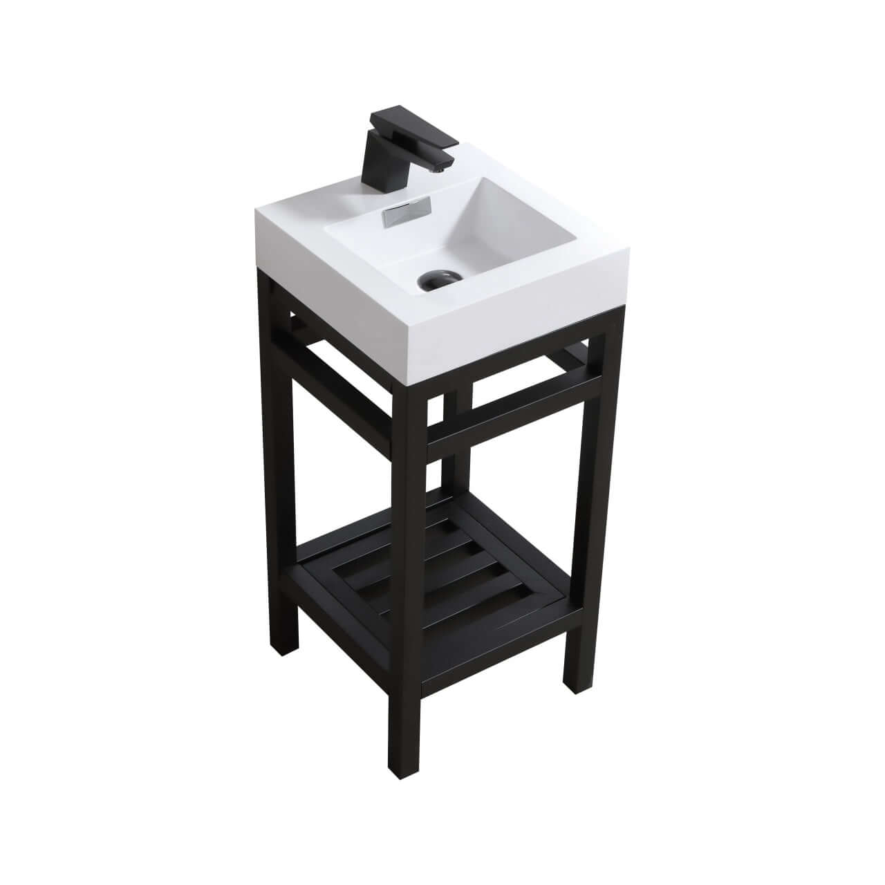 Cisco 16" Stainless Steel Console with Acrylic Sink - Matt Black