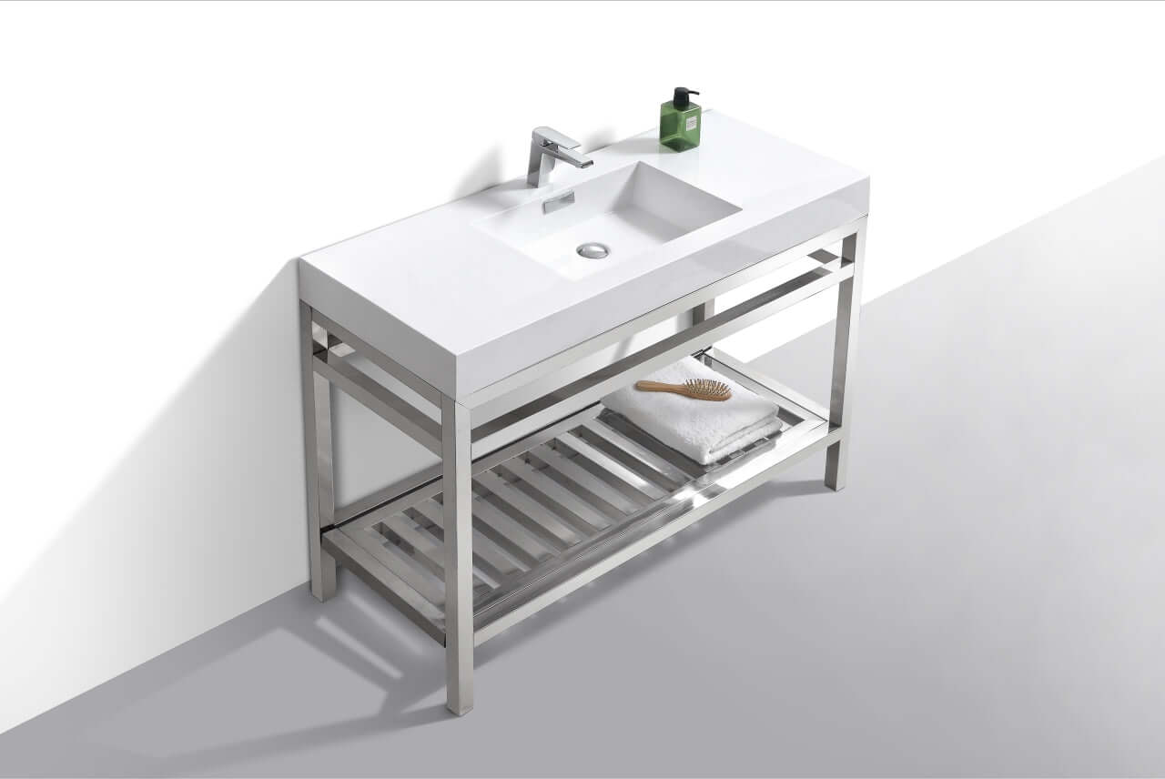 Cisco 48" Stainless Steel Console with Acrylic Sink - Chrome