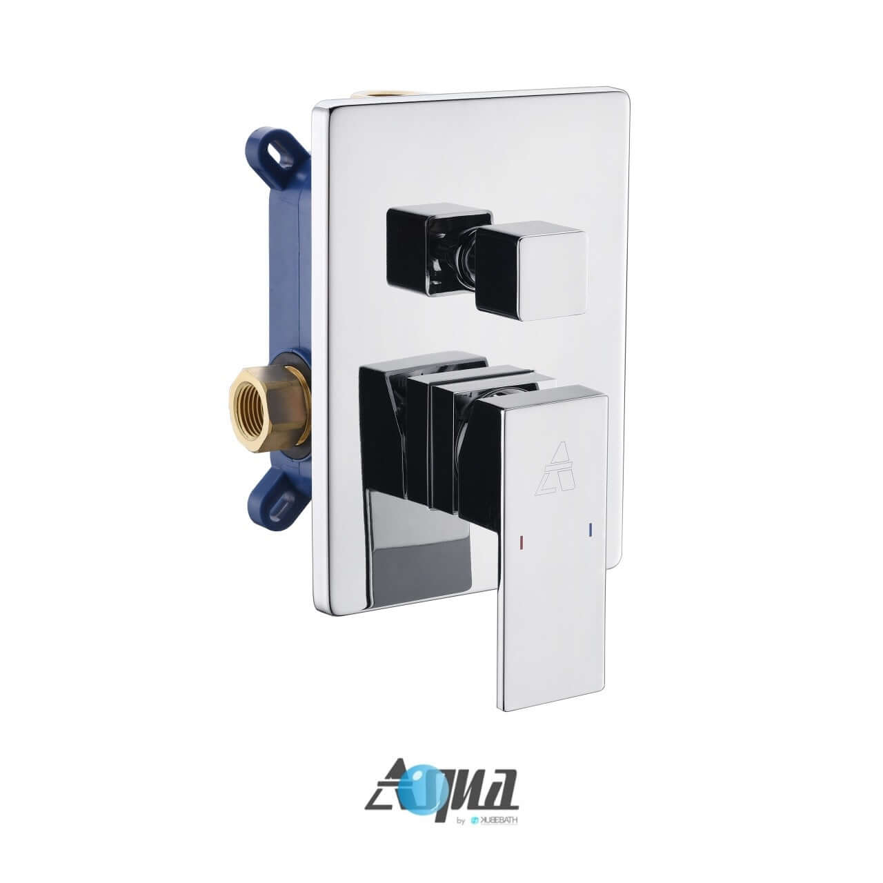 Aqua Piazza Brass Shower Set with 8" Square Rain Shower and 4 Body Jets - Modern Luxury, German Engineering, Solid Brass Construction