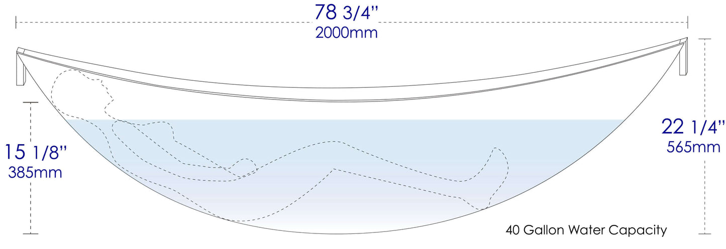 ALFI brand HammockTub1 79" Acrylic Suspended Wall Mounted Hammock Bathtub