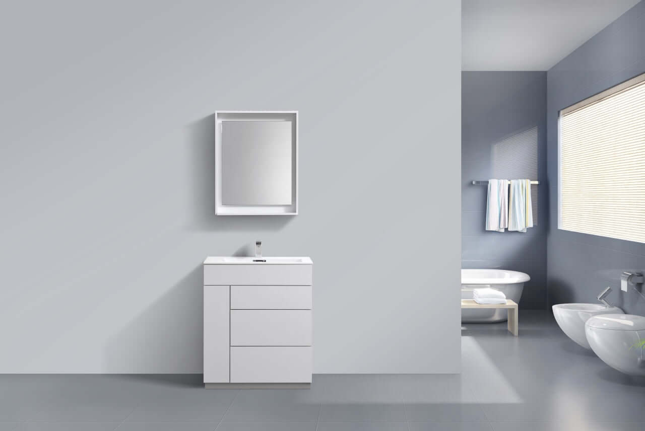 Milano 30" Nature Wood Modern Bathroom Vanity