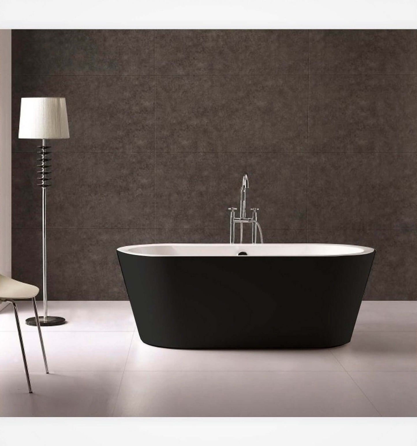 Kube Ovale 59'' White Free Standing Bathtub - BLACK
