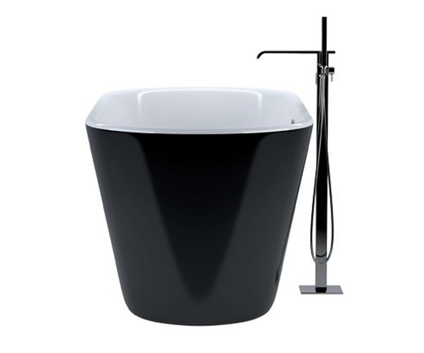 Kube Ovale 59'' White Free Standing Bathtub - BLACK