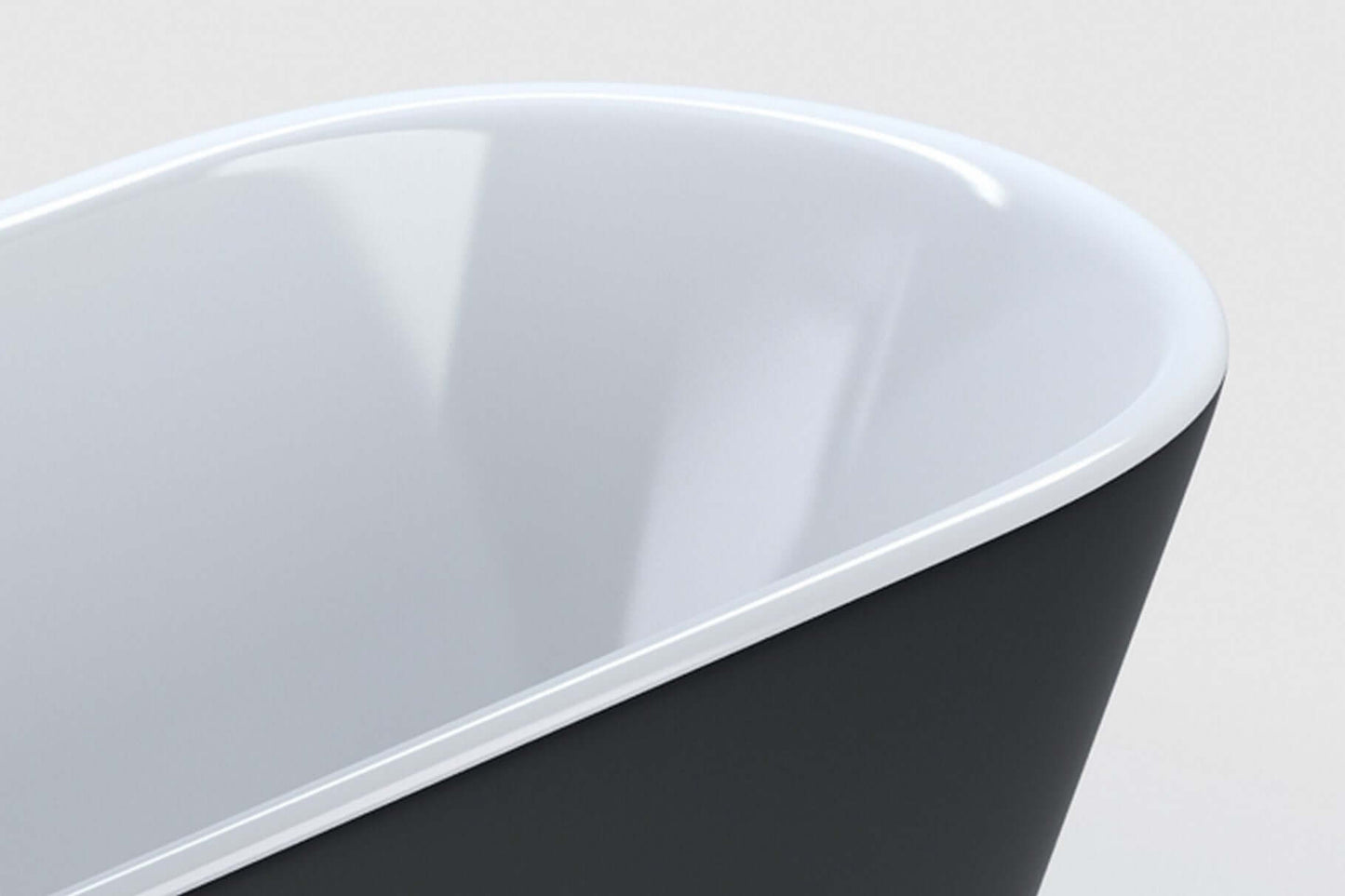 Kube Ovale 59'' White Free Standing Bathtub - BLACK
