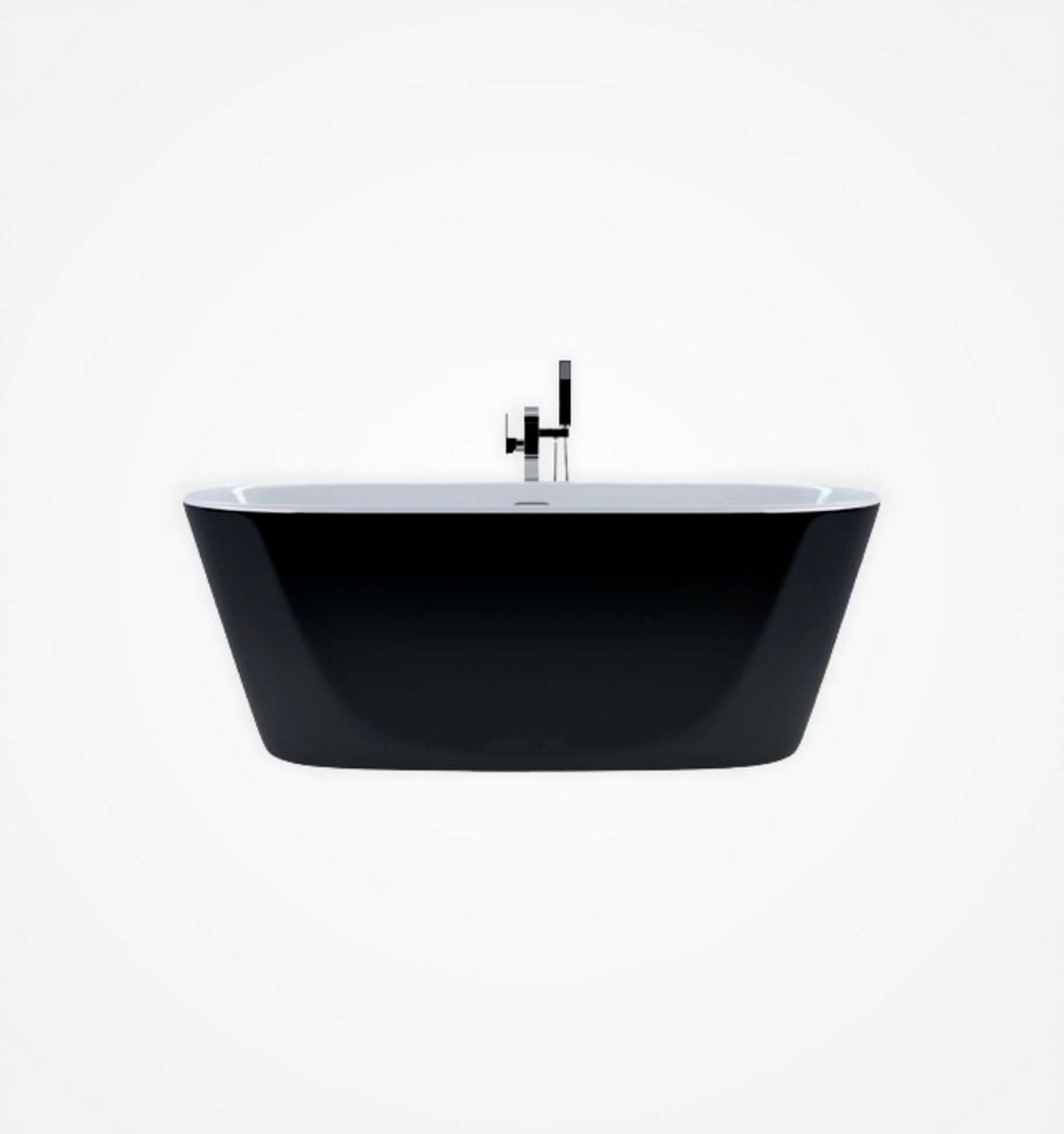 Kube Ovale 59'' White Free Standing Bathtub - BLACK