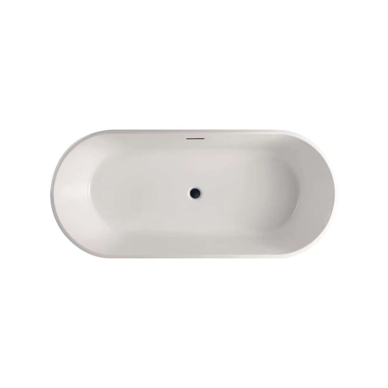 Kube Ovale 67'' White Free Standing Bathtub - BLACK