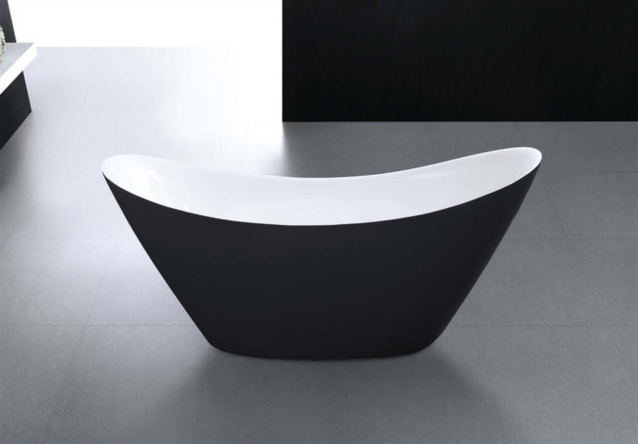 Kube Luna 68" Free Standing Bathtub-BLACK