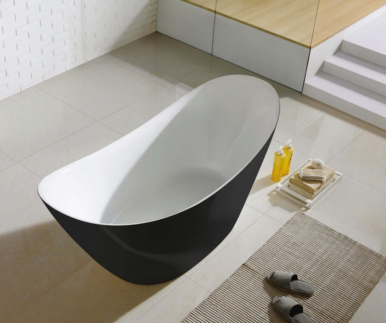 Kube Luna 68" Free Standing Bathtub-BLACK