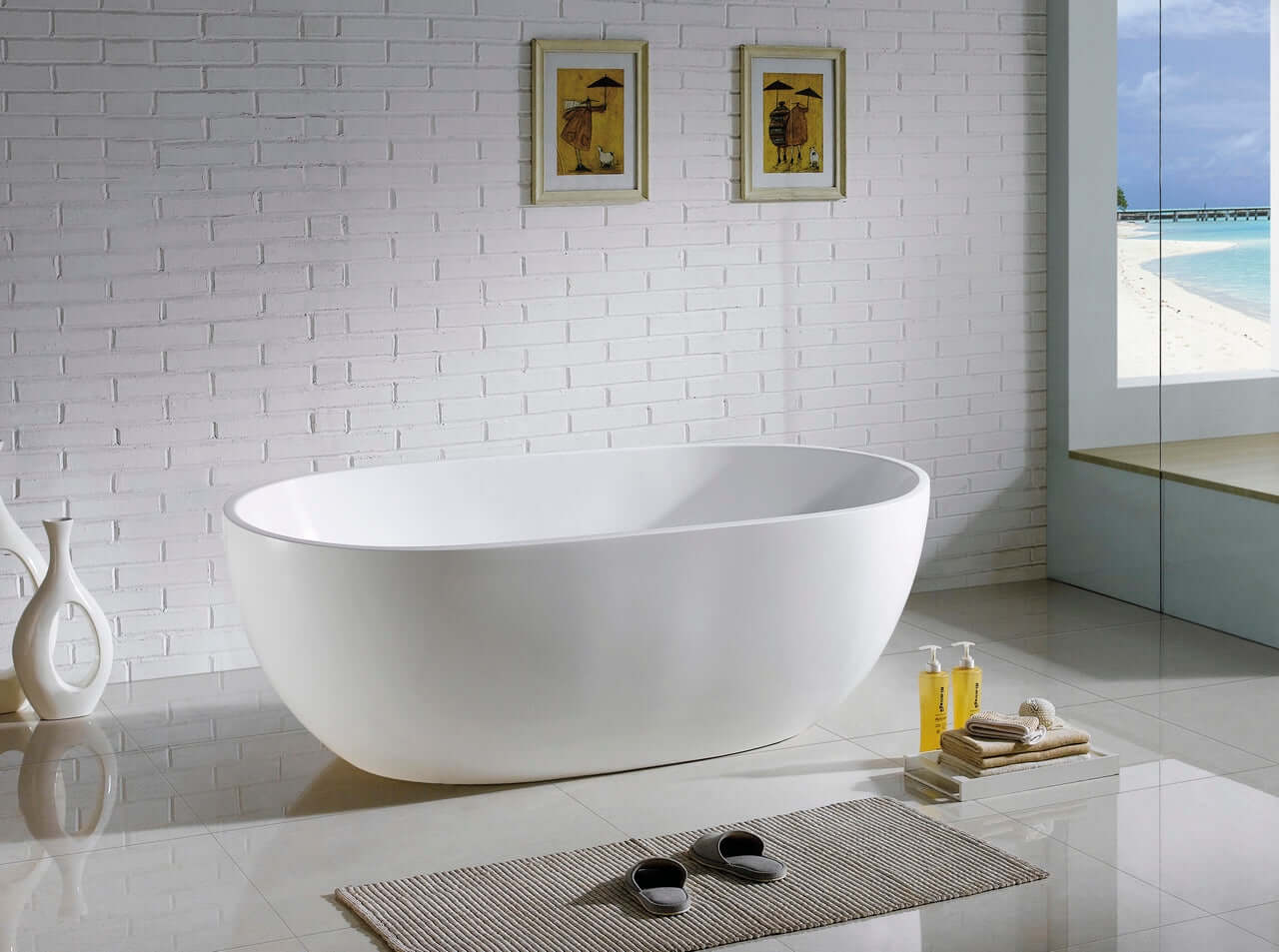 Kube VERNICE 67" Free Standing Bathtub - Matte White