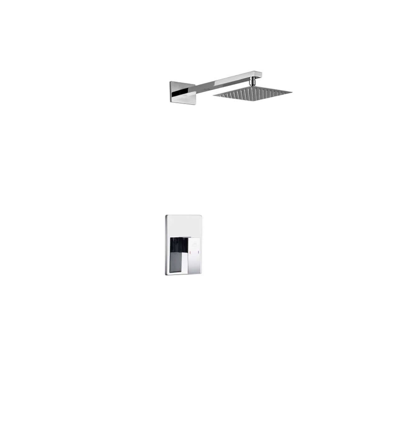 Aqua Piazza Chrome Shower Set with 8" Square Rain Shower