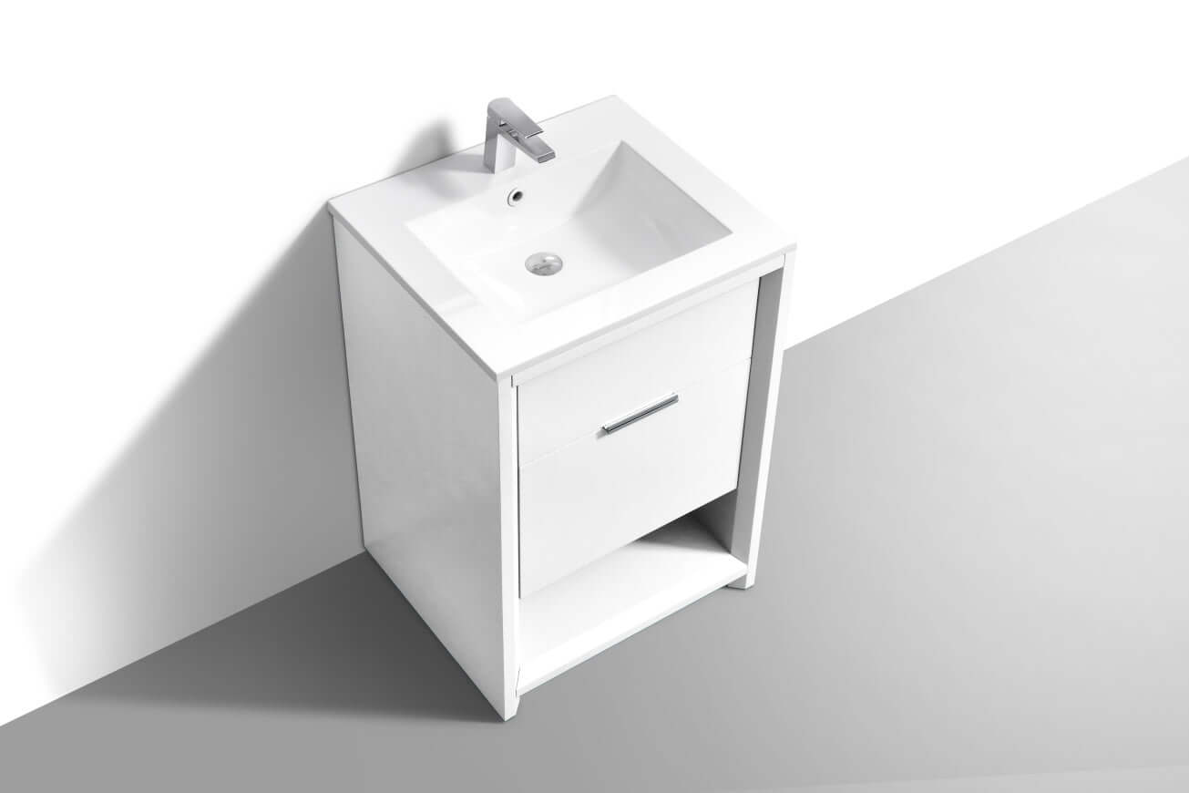 NUDO 24″ Modern bathroom Vanity in Teal Green Finish & White