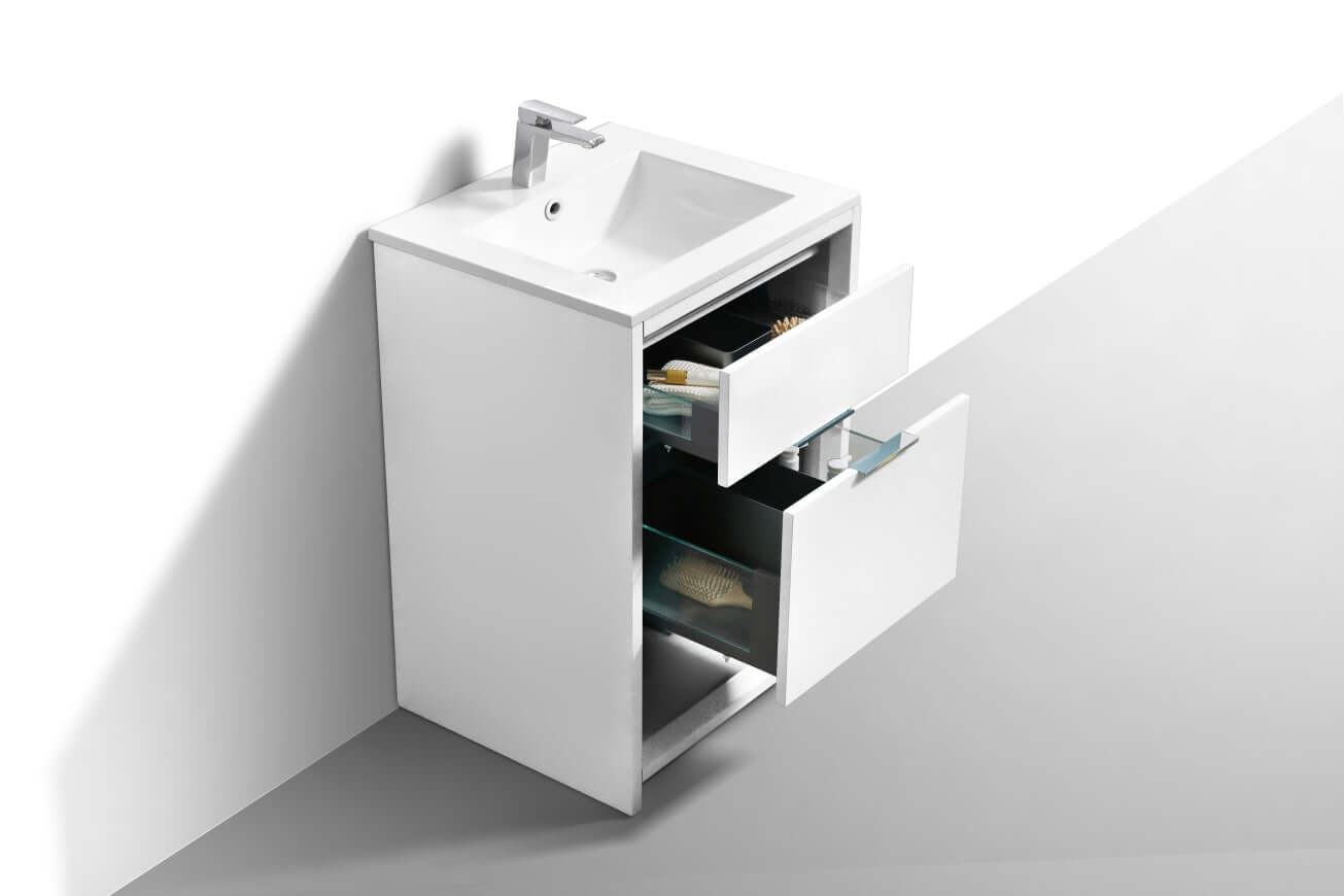 NUDO 24″ Modern bathroom Vanity in Teal Green Finish & White