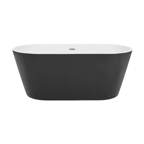 Claire 60" Freestanding Bathtub Matte Black and Matte White