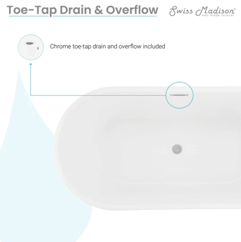 Claire 60" Freestanding Bathtub Matte Black and Matte White