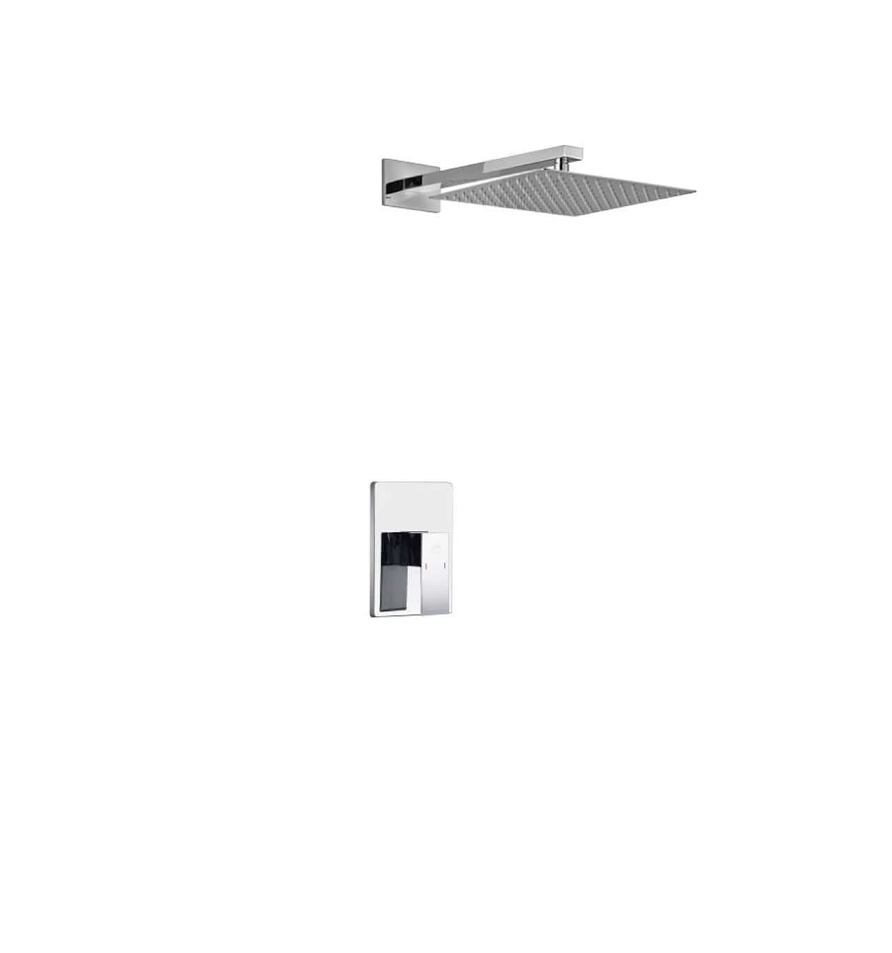 Aqua Piazza Chrome Shower Set with 12" Square Rain Shower