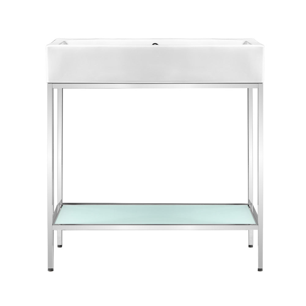 Pierre 32 Single, Freestanding, Open Shelf, Gold Metal Frame Bathroom Vanity