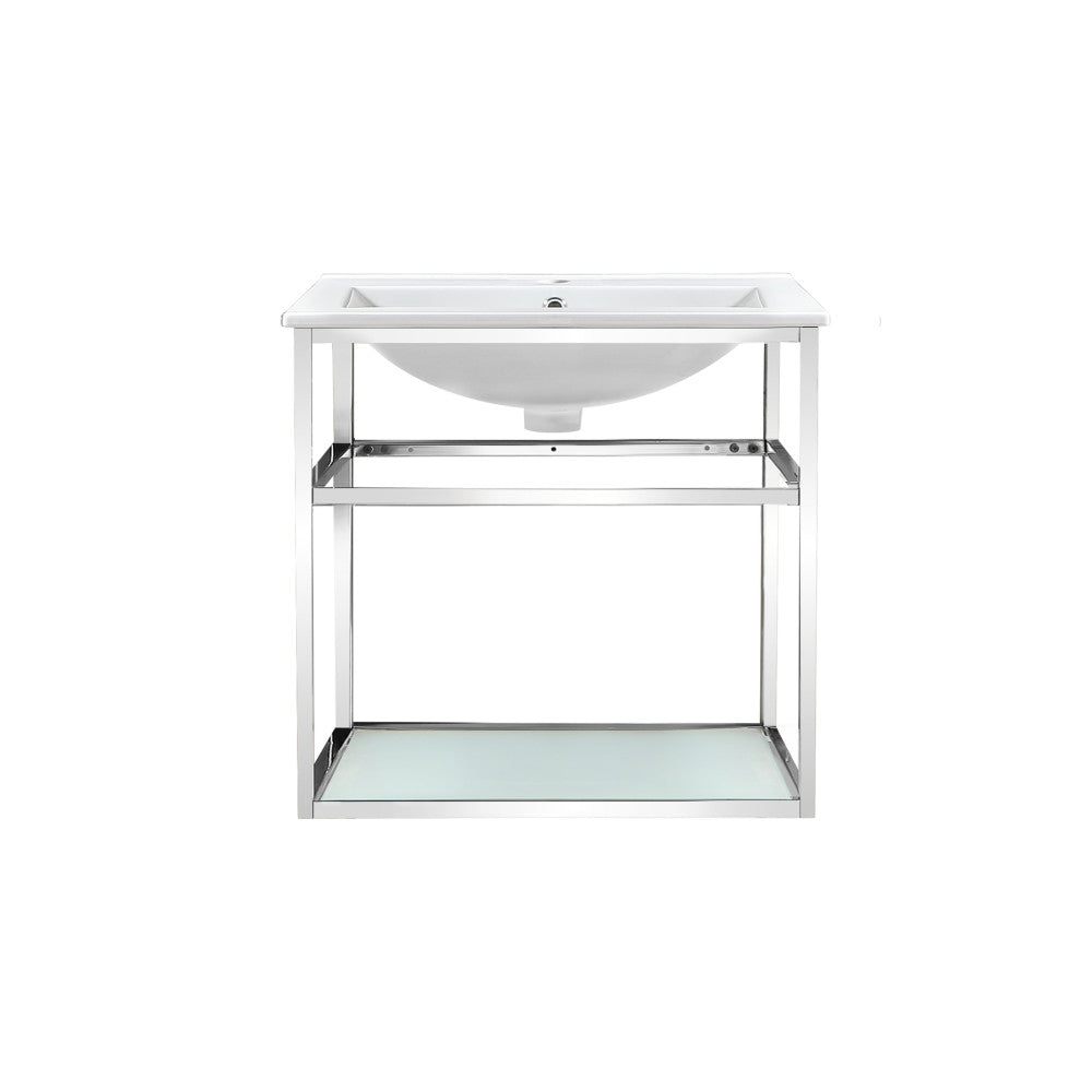 Pierre 24 Single, Metal Frame, Open Shelf, Bathroom Vanity