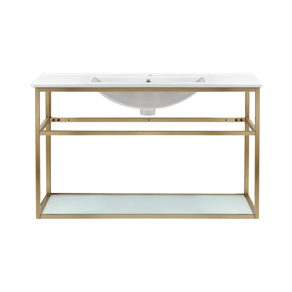 Pierre 36 Single, Metal Frame, Open Shelf, Bathroom Vanity