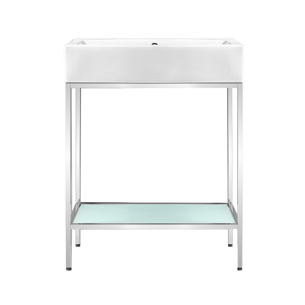 Pierre 24 Single, Freestanding, Matte Black Metal Frame Bathroom Vanity