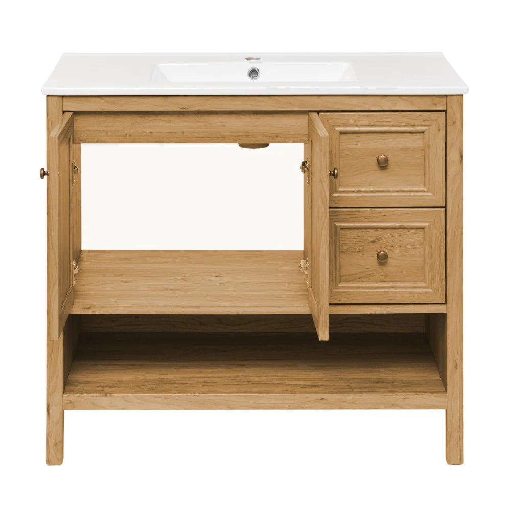 Château 36" Bathroom Vanity in Natural Oak