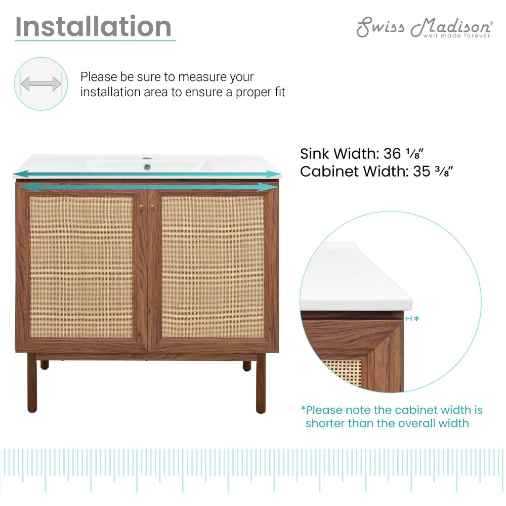 Classé 36" Bathroom Vanity in Dark Walnut