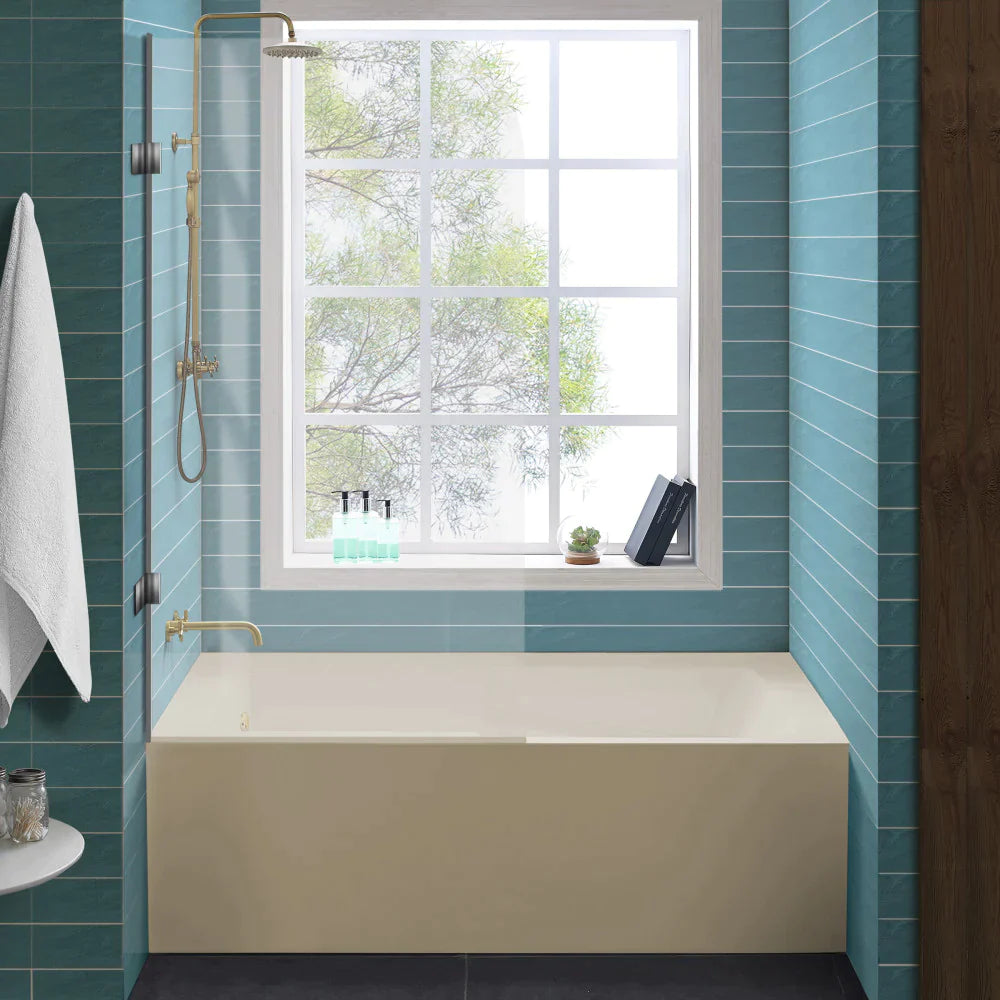 Voltaire 54" X 30" Right-Hand Drain Alcove Bathtub with Apron in Bisque