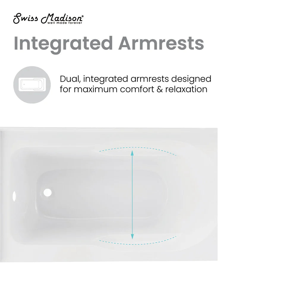 Ivy 48'' x 32" Bathtub with Apron Left Hand Drain in White