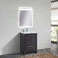 KubeBath Dolce 24″ Gray Oak Modern Bathroom Vanity with White Quartz Counter-Top