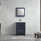 KubeBath Dolce 24″ Blue Modern Bathroom Vanity with White Quartz Counter-Top