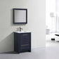 KubeBath Dolce 24″ Blue Modern Bathroom Vanity with White Quartz Counter-Top