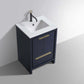 KubeBath Dolce 24″ Blue Modern Bathroom Vanity with White Quartz Counter-Top