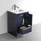 KubeBath Dolce 24″ Blue Modern Bathroom Vanity with White Quartz Counter-Top