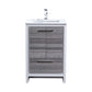KubeBath Dolce 24″ Ash Gray Modern Bathroom Vanity with White Quartz Counter-Top