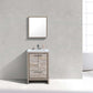 KubeBath Dolce 24″ Nature Wood Modern Bathroom Vanity with White Quartz Counter-Top