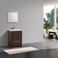 KubeBath Dolce 24″ Rose Wood Modern Bathroom Vanity with White Quartz Counter-Top