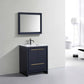 KubeBath Dolce 30″ Blue Modern Bathroom Vanity with White Quartz Counter-Top