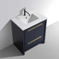 KubeBath Dolce 30″ Blue Modern Bathroom Vanity with White Quartz Counter-Top