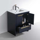 KubeBath Dolce 30″ Blue Modern Bathroom Vanity with White Quartz Counter-Top