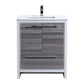 KubeBath Dolce 30″ Ash Gray Modern Bathroom Vanity with White Quartz Counter-Top