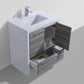KubeBath Dolce 30″ Ash Gray Modern Bathroom Vanity with White Quartz Counter-Top