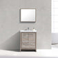 KubeBath Dolce 30″ Nature Wood Modern Bathroom Vanity with White Quartz Counter-Top
