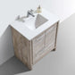KubeBath Dolce 30″ Nature Wood Modern Bathroom Vanity with White Quartz Counter-Top