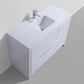 KubeBath Dolce 48″ High Gloss White Modern Bathroom Vanity with White Quartz Counter-Top
