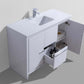 KubeBath Dolce 48″ High Gloss White Modern Bathroom Vanity with White Quartz Counter-Top