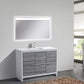 KubeBath Dolce 48″ Ash Gray Modern Bathroom Vanity with White Quartz Counter-Top