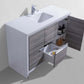 KubeBath Dolce 48″ Ash Gray Modern Bathroom Vanity with White Quartz Counter-Top