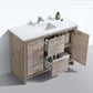 KubeBath Dolce 48″ Nature Wood Modern Bathroom Vanity with White Quartz Counter-Top